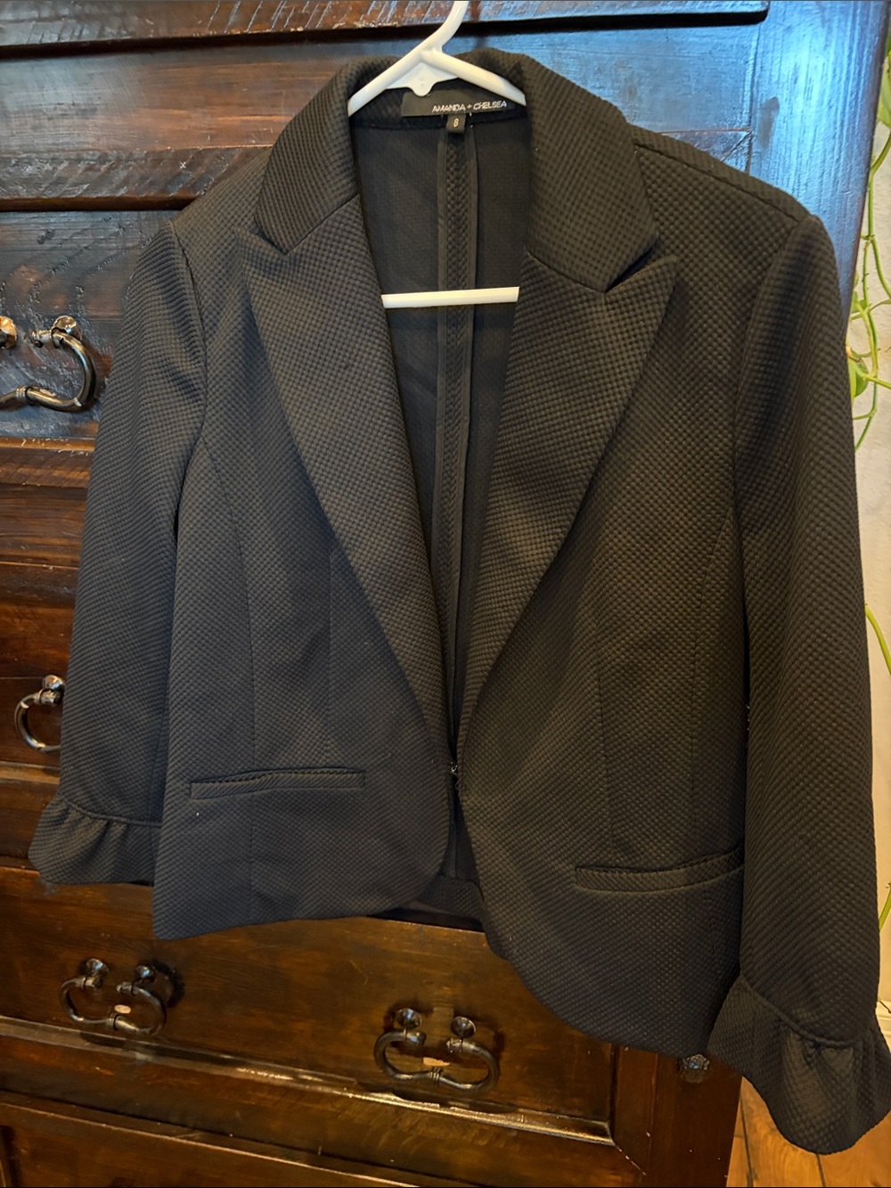 Amanda & Chelsea Black Textured Tailored Women's Blazer